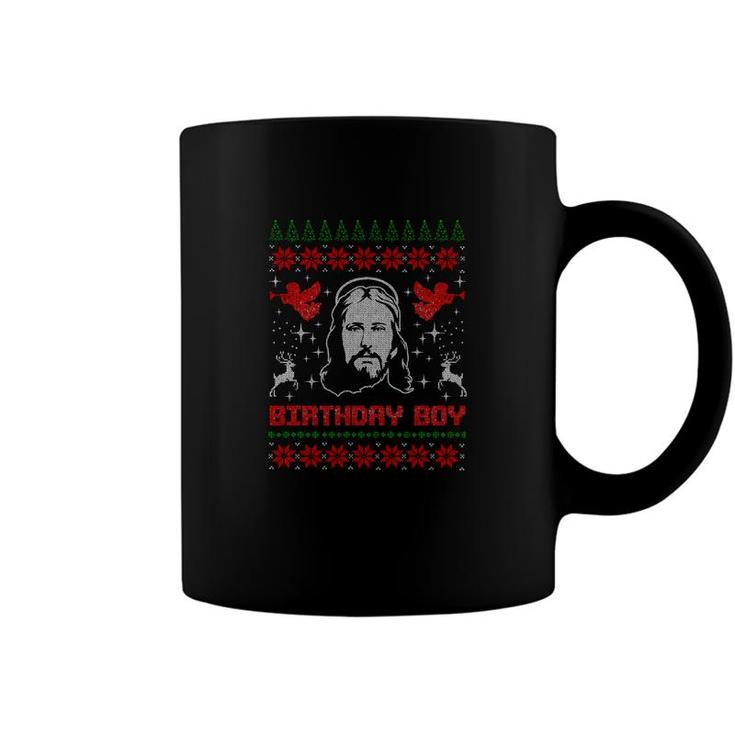Jesus Birthday Boy Ugly Christmas Sweater Style Coffee Mug