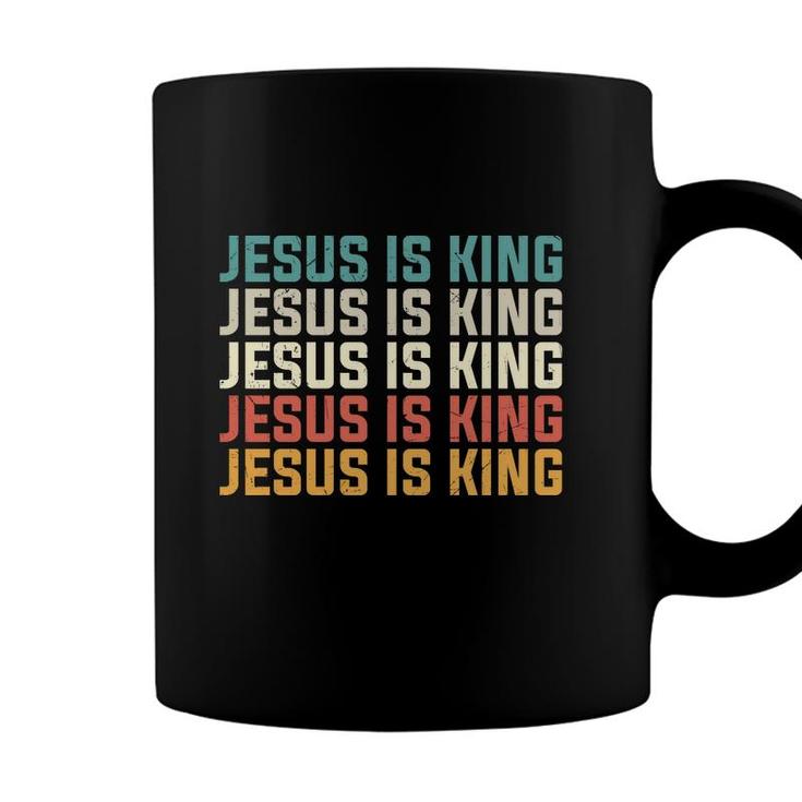 Jesus Is King Bible Verse Many Colors Graphic Christian Coffee Mug