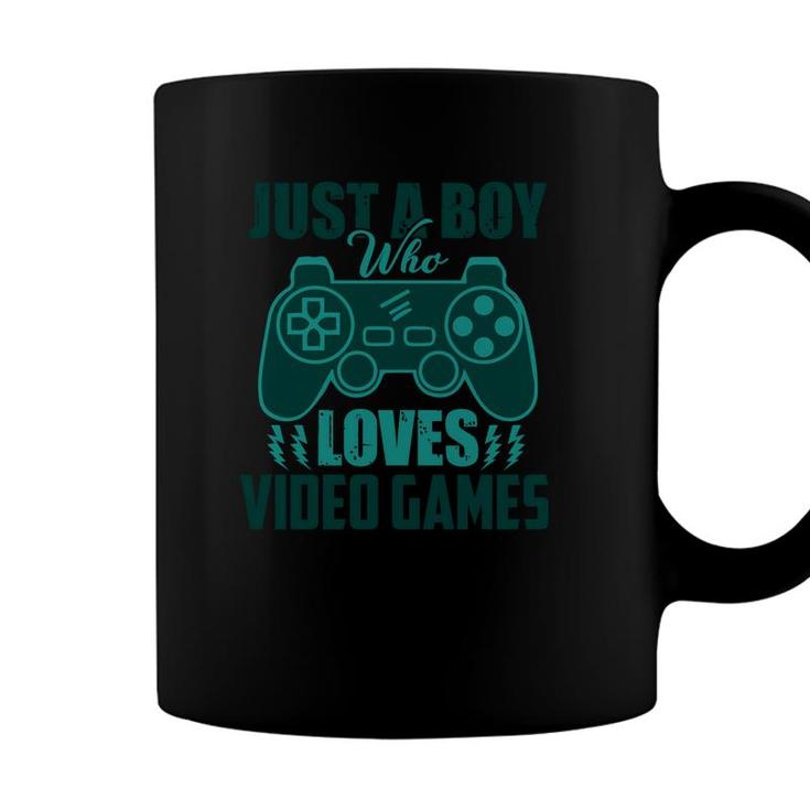 Just A Boy Loves Video Games Boy Matching Video Gamer Coffee Mug