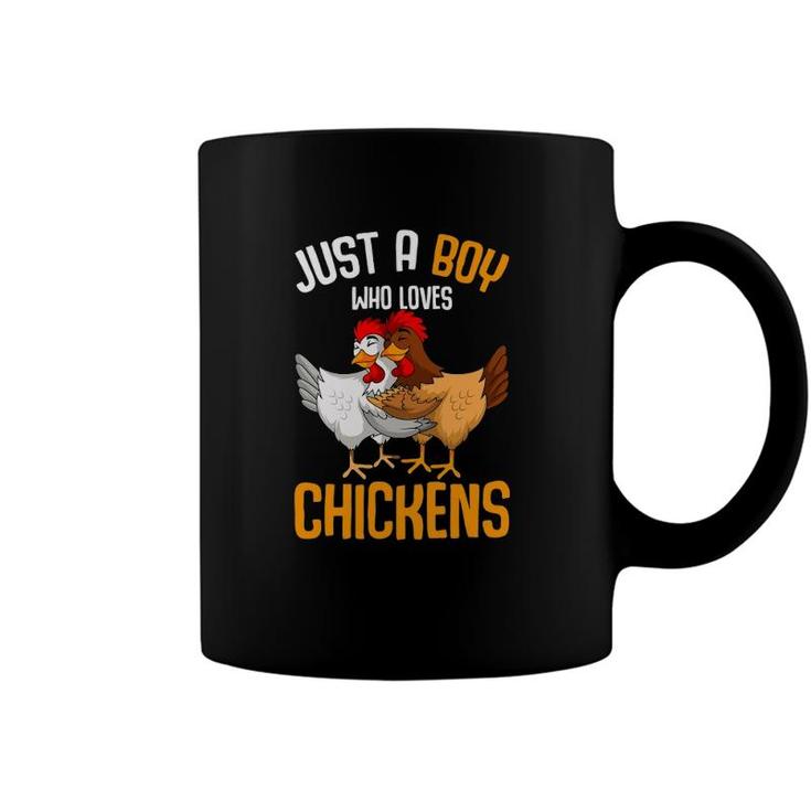 Just A Boy Who Loves Chickens Kids Boys Coffee Mug