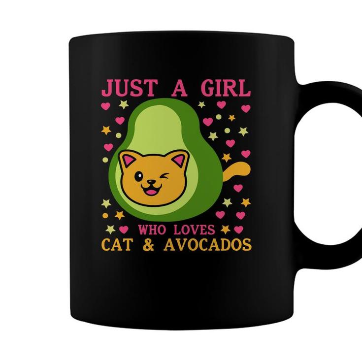 Just A Girl Who Lovers Cat And Avocados Funny Avocado Coffee Mug