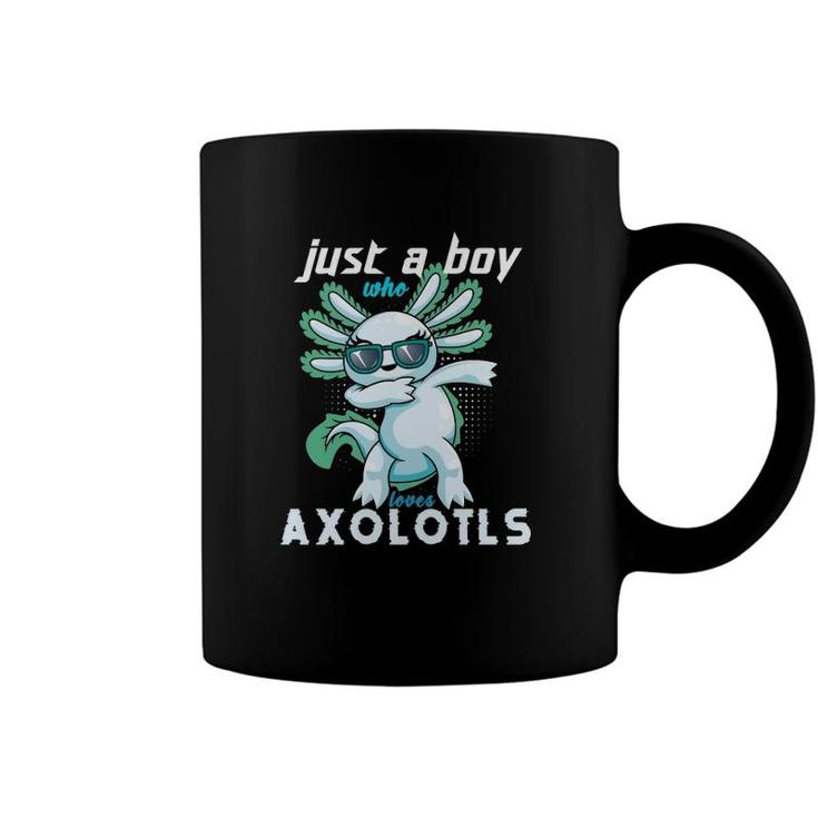 Kawaii Dabbing Just A Boy Who Loves Axolotls Kids & Boys Coffee Mug