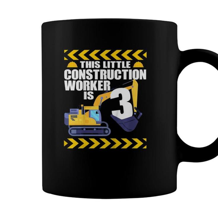 Kids 3 Year Old Construction Birthday Themed Party 3Rd Boy Gift Coffee Mug