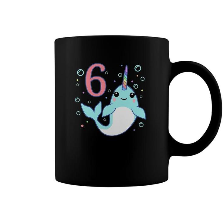 Kids 6 Years Old 6Th Unicorn Narwhal Undersea Birthday Boys Girls Coffee Mug