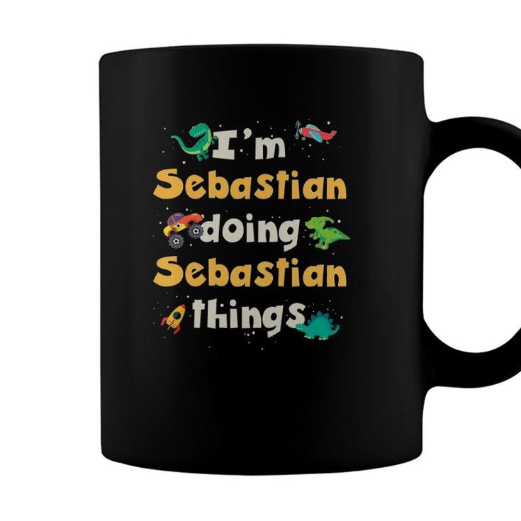 Kids Cool Sebastian Personalized First Name Boys Coffee Mug