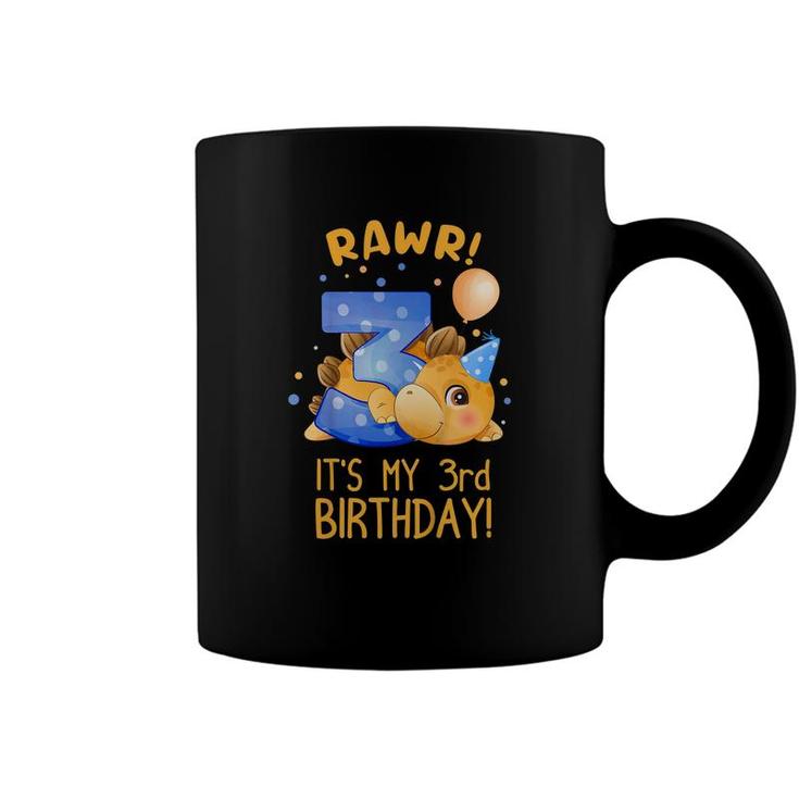 Kids Its My 3Rd Birthday 3 Years Old 3Rd Birthday Dinosaur  Coffee Mug