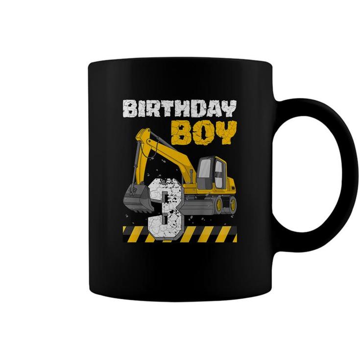 Kids Kids 3Rd Birthday Boy 3 Year Construction Truck Excavator  Coffee Mug