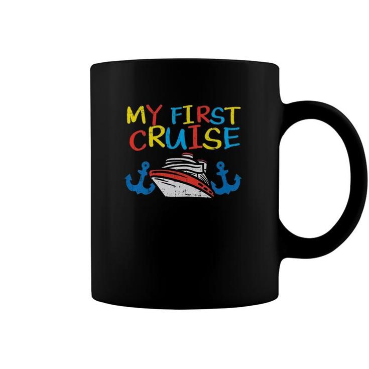 Kids My First Cruise Ship Anchor Cruising Vacation Trip Kids Gift Coffee Mug