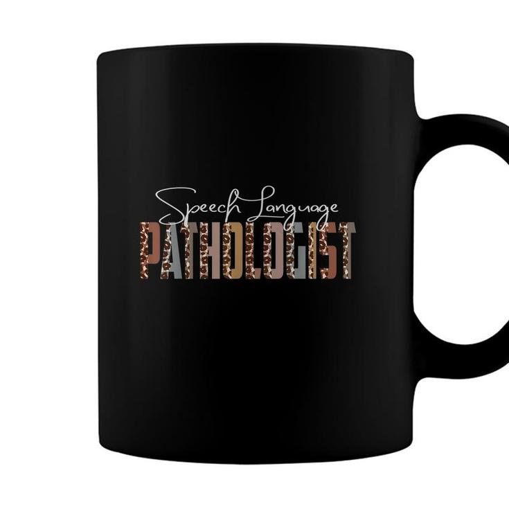 Leopard Speech Language Pathologist Job Title School Worker Coffee Mug