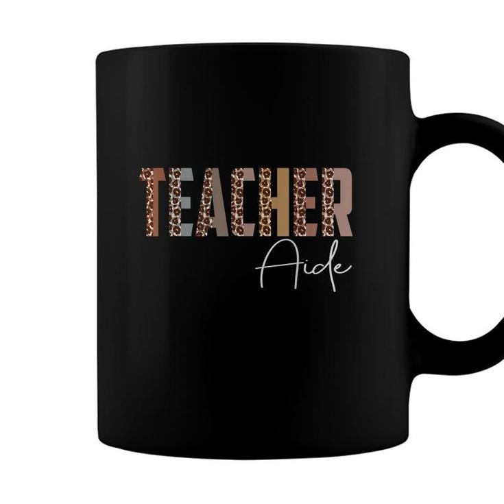 Leopard Teacher Aide Funny Job Title School Worker  Coffee Mug