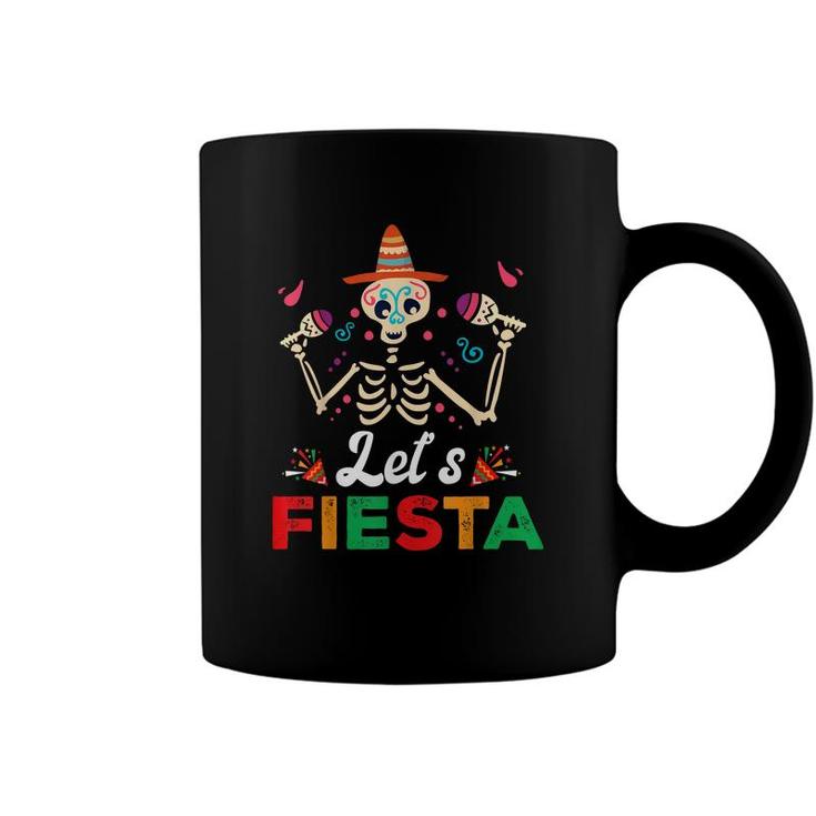 Lets Fiesta Mexican Sombrero Skull Margarita Senorita  Coffee Mug