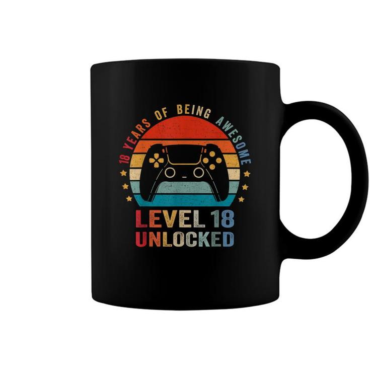 Level 18 Unlocked  18Th Video Gamer Birthday Boy Gift  Coffee Mug