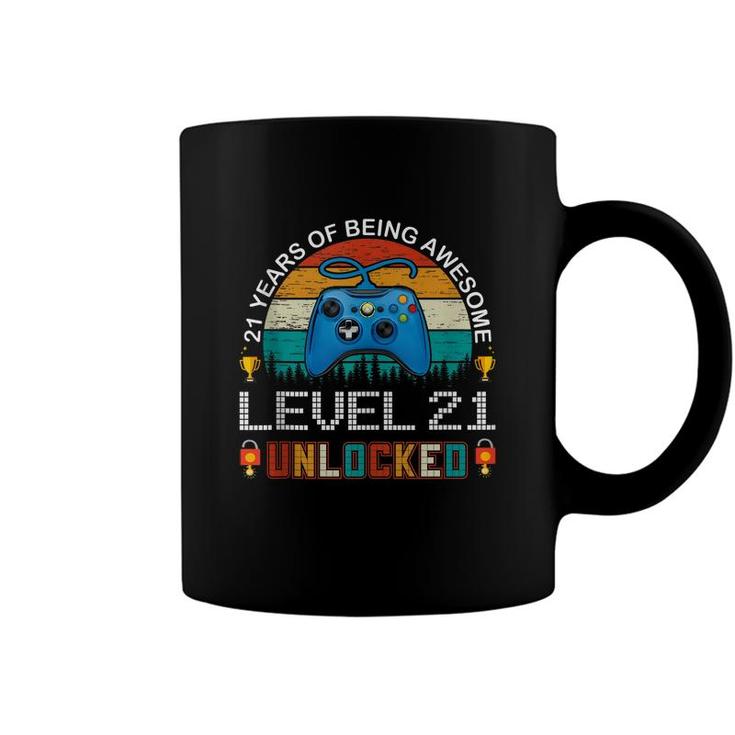 Level 21 Unlocked 21St Birthday Gamer Graphic Plus Size  Coffee Mug
