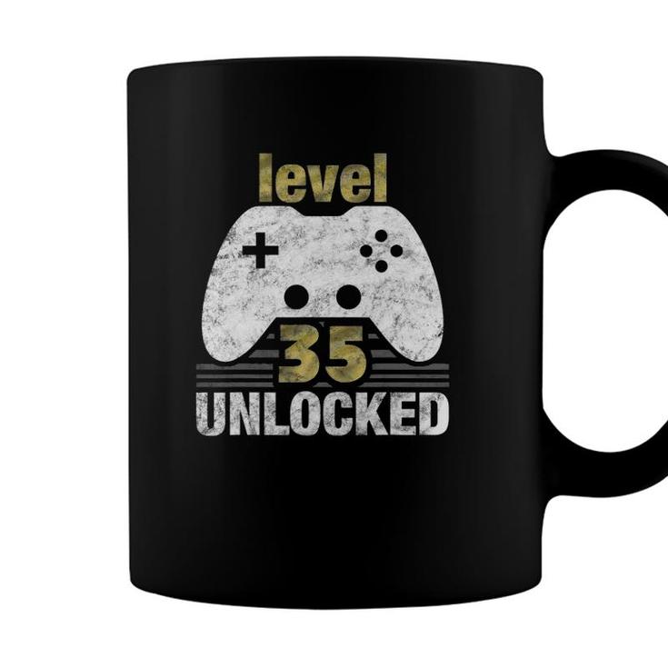 Level 35 Unlocked 35Th Birthday 35 Years Old Gift For Gamers Coffee Mug