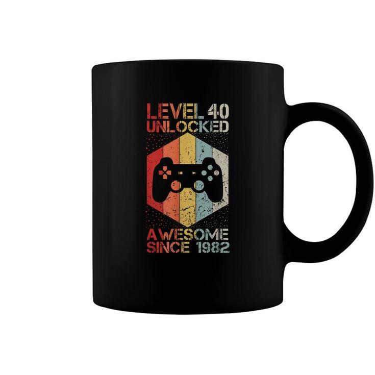Level 40 Unlocked Awesome 1982 Video Game 40Th Birthday  Coffee Mug