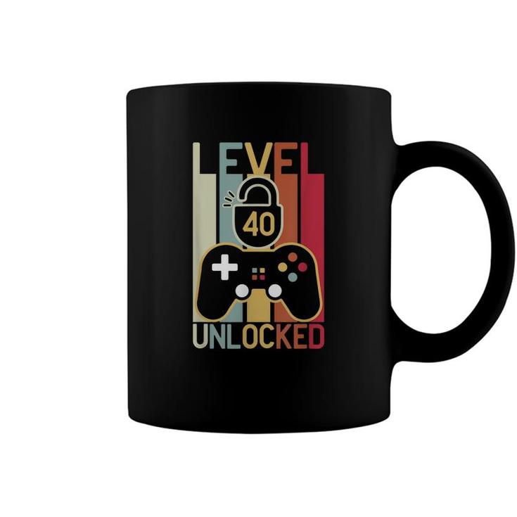Level 40 Unlocked Video Gamer 40 Year Old 40Th Birthday Gift Coffee Mug