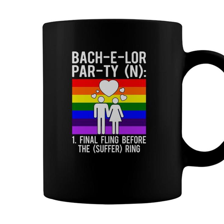 Lgbt Pride Gay Bachelor Party Suffering Engagement Groom Bachelor Party Coffee Mug