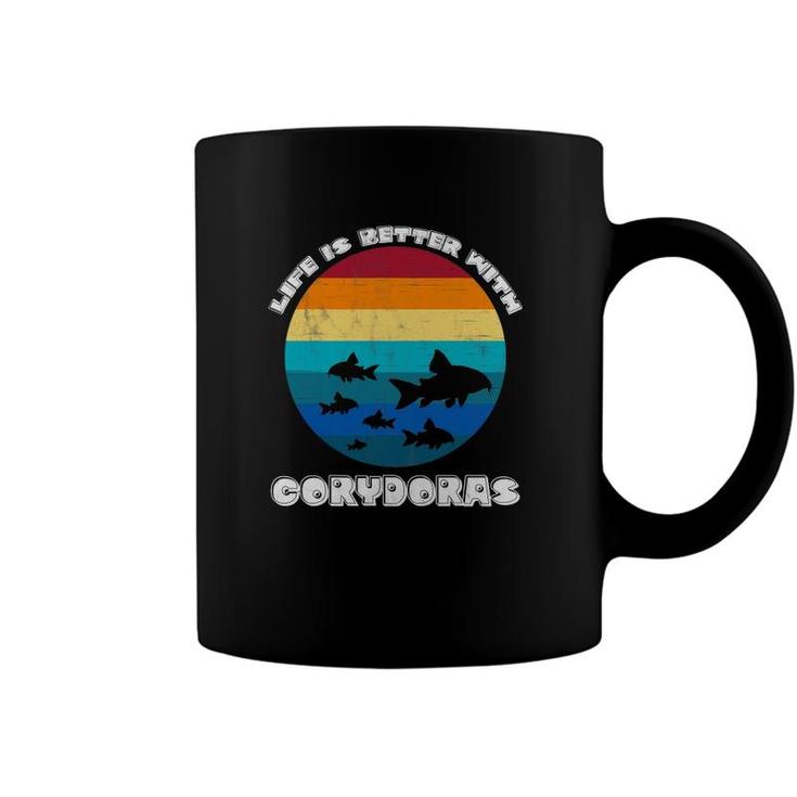 Life Is Better With Corydoras Cory Cat Dad Aquarium Fish Coffee Mug