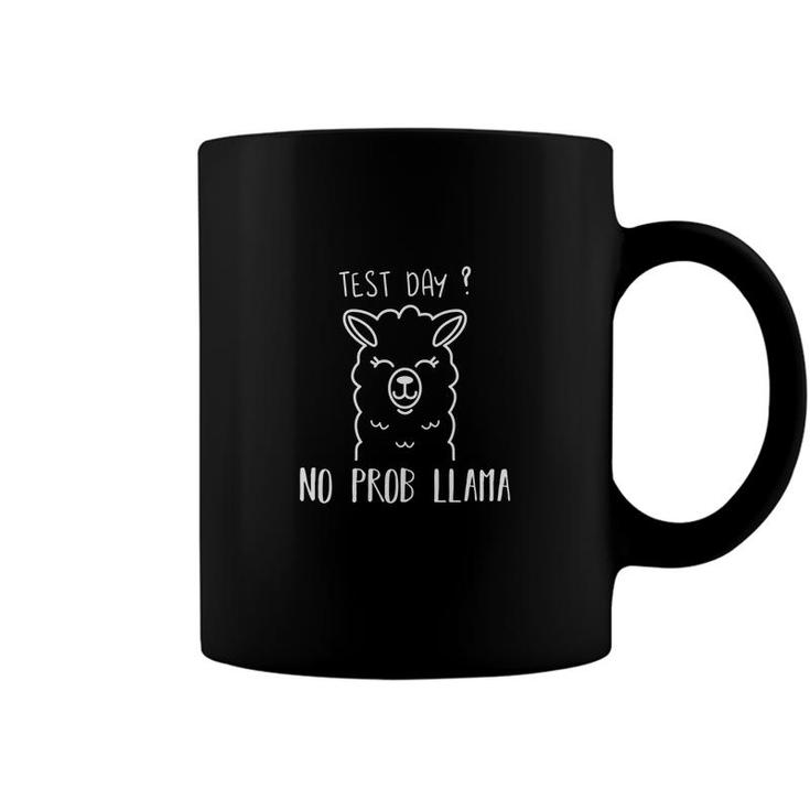 Llama Test Day No Prob Llama White Graphic Coffee Mug