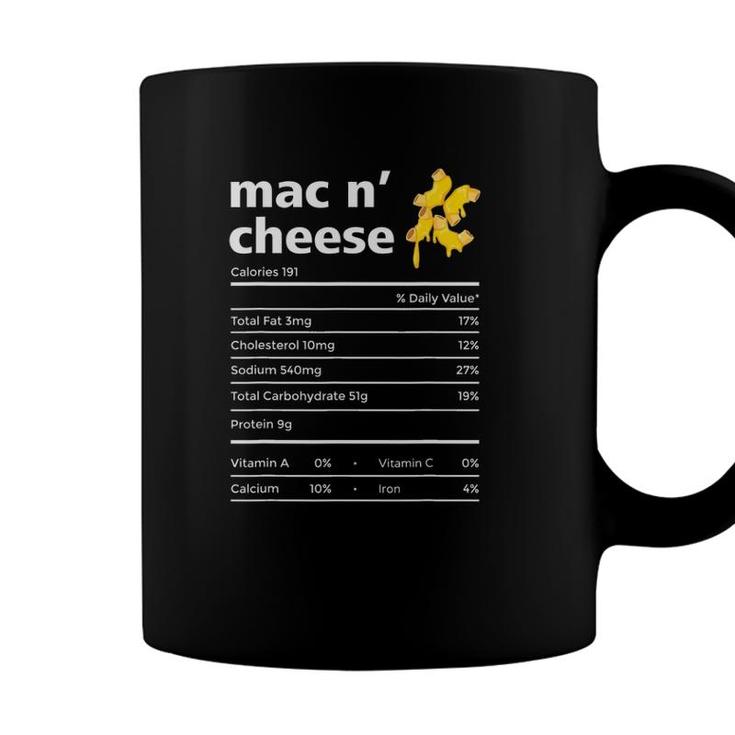 Mac N Cheese Nutrition Facts Funny Thanksgiving Christmas Coffee Mug