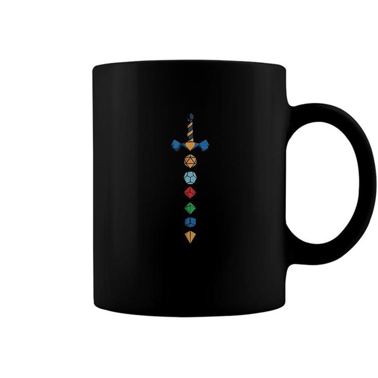 Magic Dice Sword Dice Set Collector Nerdy D20 Gamer Coffee Mug