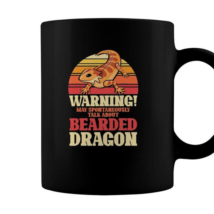 May Spontaneously Talk About Bearded Dragon Vintage Reptile Coffee Mug