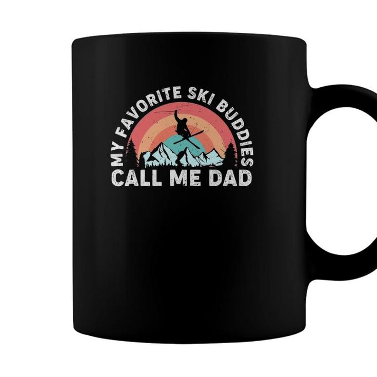 Mens 2Mlk Vintage My Favorite Ski Buddies Call Me Dad Fathers Day Coffee Mug