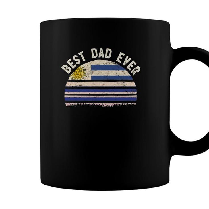 Mens Best Dad Everuruguay Vintage Flag Retro Sunset Art Coffee Mug
