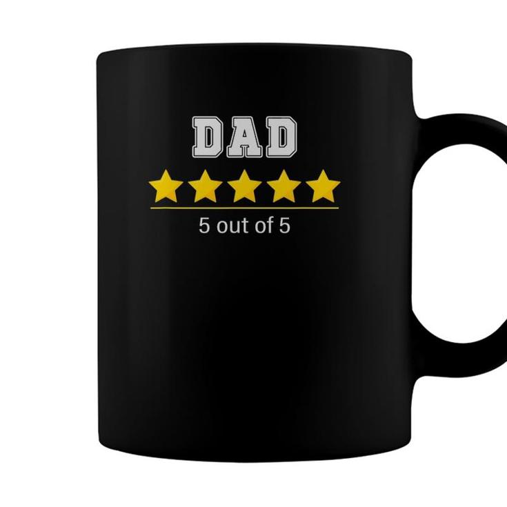 Mens Dad 5 Stars Cool Funny Family Fathers Day Gift For Father Coffee Mug
