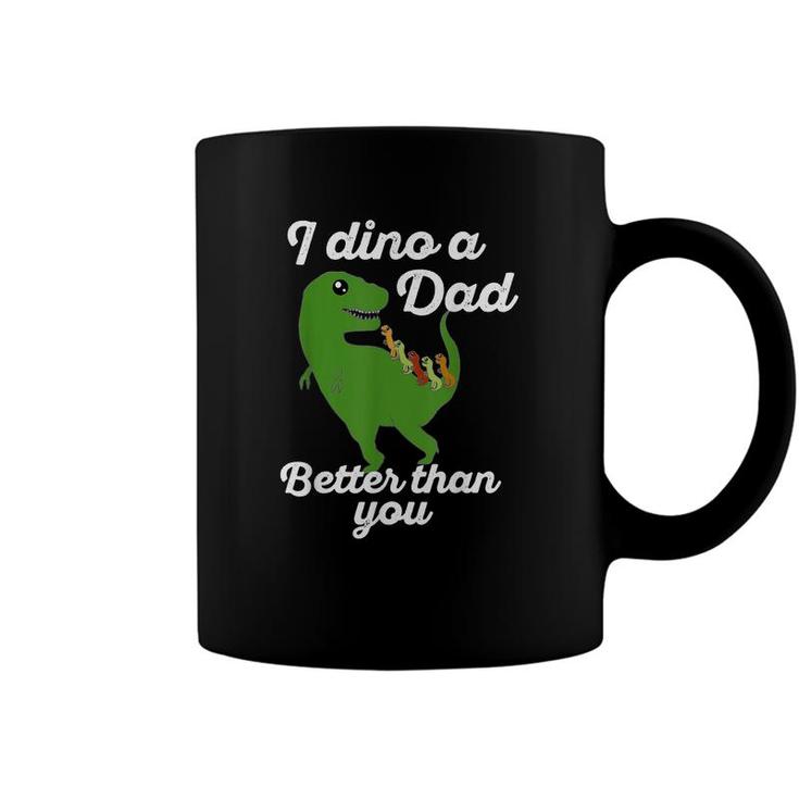 Mens Dad Of Five Funny Dinosaur Fathers Day Joke Gift Mens Coffee Mug