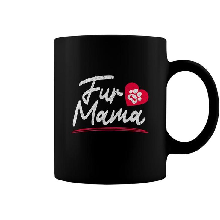Mens Fur Mama Paw Heart Dog Mom   Coffee Mug
