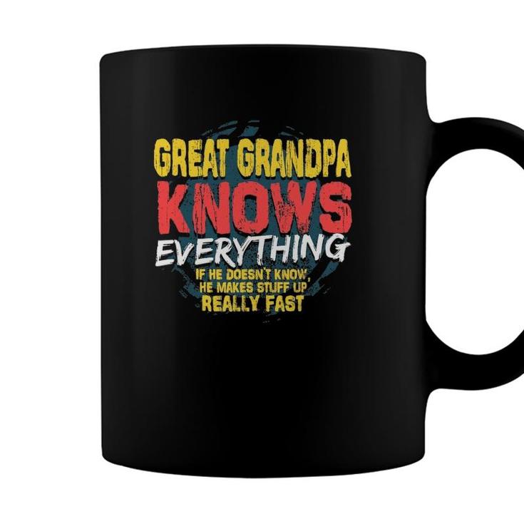 Mens Great Grandpa Knows Everything Great Grandpa Fathers Day Coffee Mug