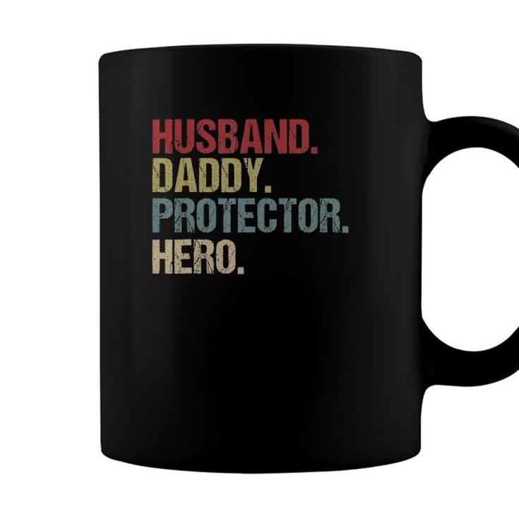 Mens Husband Daddy Protector Hero Gift For Men Dad Father Coffee Mug