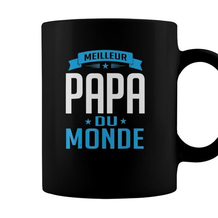 Mens Meilleur Papa Du Monde Fathers Day Pere Coffee Mug - Seseable