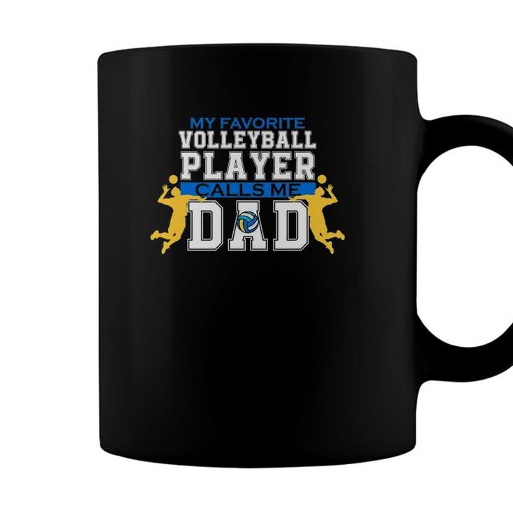 Mens My Favorite Volleyball Player Calls Me Dad For Men Fathers Day Coffee Mug