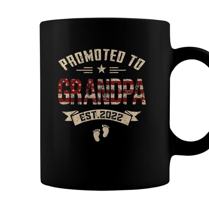 Mens New Grandpa Promoted To Grandpa Est2022  Coffee Mug