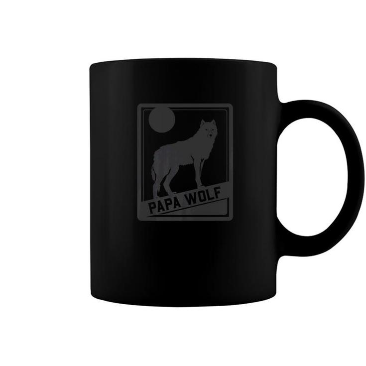 Mens Papa Wolf  Wolf Pack Family Shirt For Dads Coffee Mug
