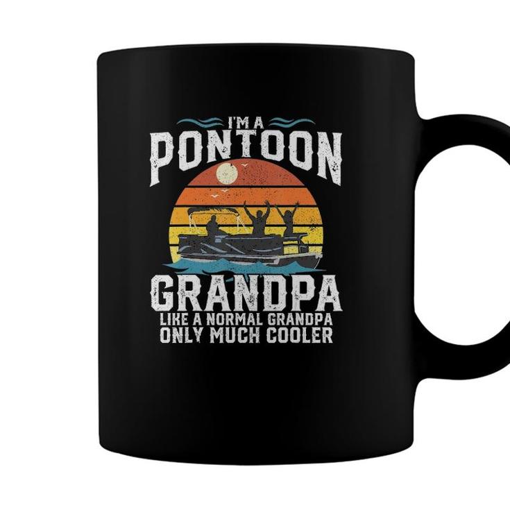 Mens Pontoon Grandpa Captain Retro Funny Boating Fathers Day Gift Coffee Mug
