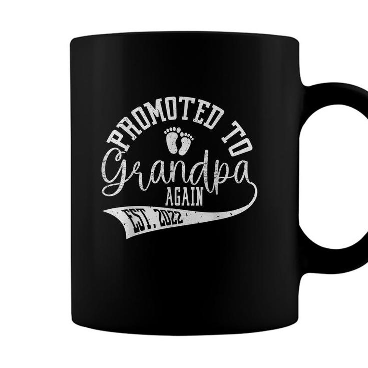 Mens Promoted To Grandpa Again 2022 Cute New Grandpa  For Men  Coffee Mug