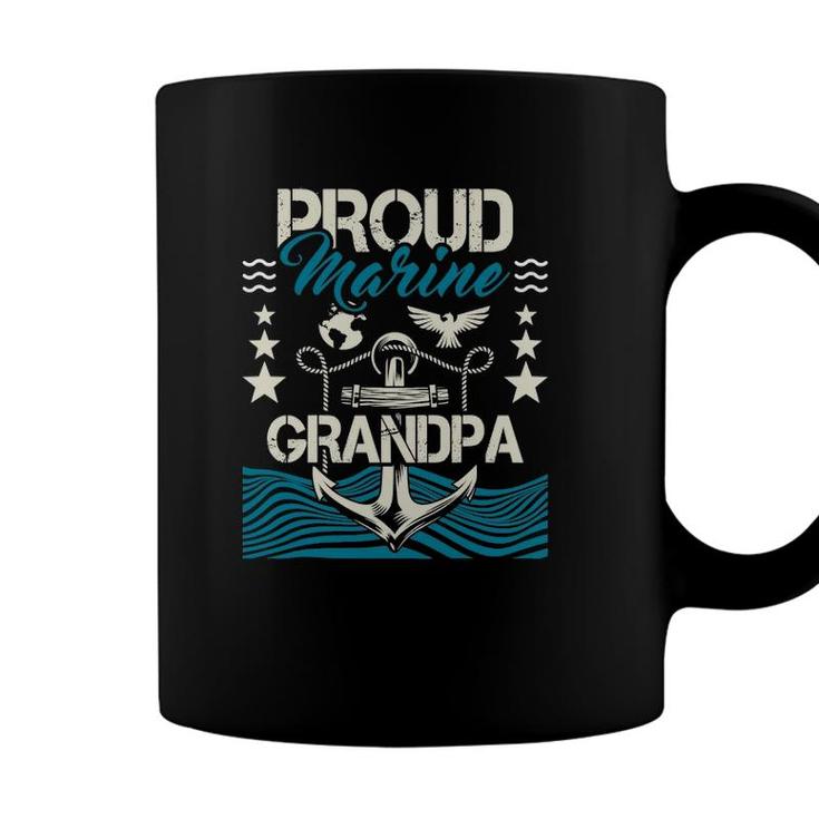 Mens Proud Marine Grandpa - Granddad Papa Pops Coffee Mug