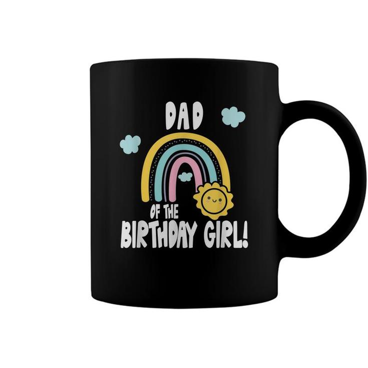 Mens Rainbows & Sunshine Birthday Party Dad Of The Birthday Girl  Coffee Mug