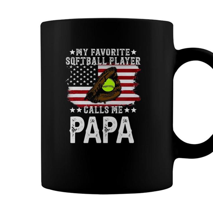 Mens Softball Papa My Favorite Softball Player Calls Me Papa Coffee Mug