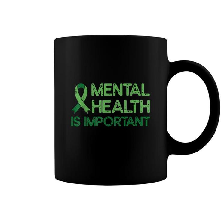 Mental Health Green Ribbon Anxiety Mental Health Awareness  Coffee Mug