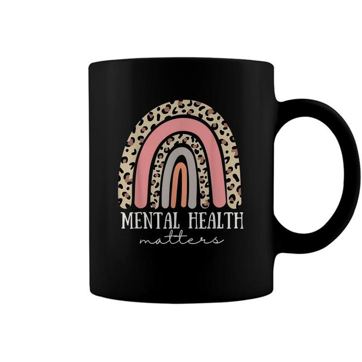 Mental Health Matters Rainbow Leopard Health Awareness  Coffee Mug