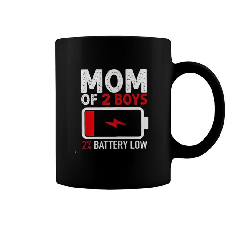 Mom Of 2 Boys 2 Percent Battery Low New Trend 2022 Coffee Mug