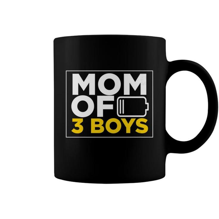 Mom Of 3 Boys Christmas Gift From Son For Women Mommy Coffee Mug