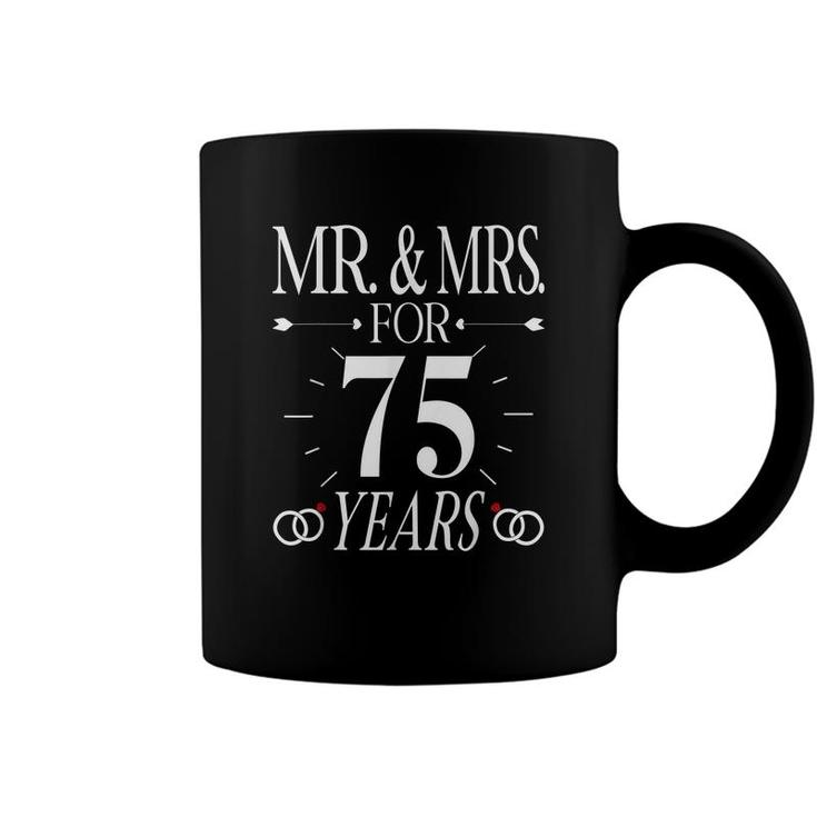 Mr & Mrs For 75 Years 75Th Wedding Anniversary Matching  Coffee Mug