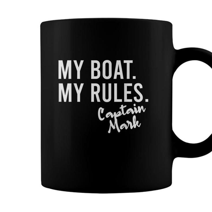 My Boat My Rules Captain Mark Personalized Boating Name  Coffee Mug