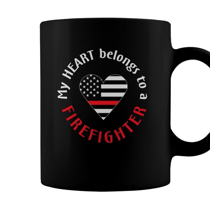 My Heart Belongs To A Firefighter Heart Great Coffee Mug