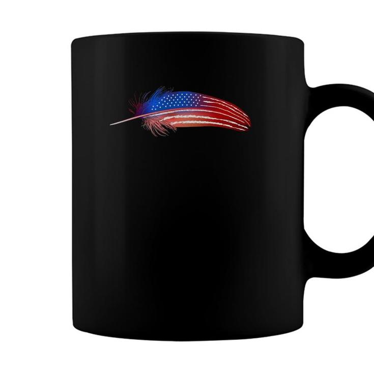 Native American Veteran Flag Day Feather For July 4Th Coffee Mug
